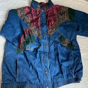 Vintage denim tapestry coat